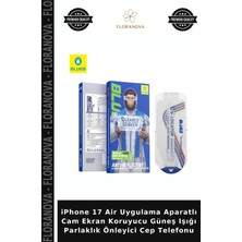 Floranova iPhone 17 Air Uygulama Aparatlı Cam Ekran Koruyucu Güneş Işığı Parlaklık Önleyici Cep Telefonu