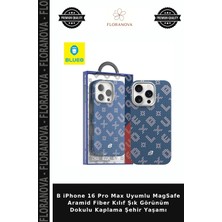 Floranova B iPhone 16 Pro Max Uyumlu Magsafe Aramid Fiber Kılıf Şık Görünüm Dokulu Kaplama Şehir Yaşamı