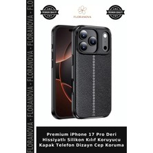 Floranova Premium iPhone 17 Pro Deri Hissiyatlı Silikon Kılıf Koruyucu Kapak Telefon Dizayn Cep Koruma
