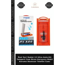 Floranova Özel Seri Redmi 13 Ultra Auto-Kit Temperli Cam Ekran Koruyucu Mobil Koruma Aksesuar Telefon Camı