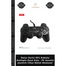 Floranova Delux Serisi Gp1 Kablolu Analoglu Oyun Kolu - Pc Uyumlu Joystick Cihaz Dijital Aksesuar