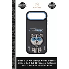 Floranova iPhone 17 Air Sibirya Kurdu Desenli Silikon Kılıf 2.0 3D Günlük Kullanım Farklı Tasarım Telefon Kabı