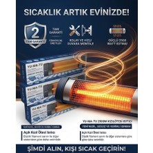 Elma Shop Yumatu 2500W Yeni Nesil Kızılötesi Infrared Isıtıcı - Duvar Tipi - Kolay Montaj -2 Yıl Garantili