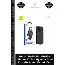 Floranova Delux Serisi Mr. Gorilla iPhone 17 Pro Uyumlu Slim Kılıf Görünüm Kapak Cep