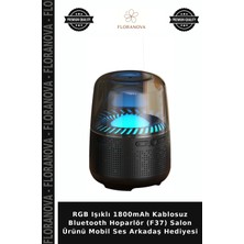 Floranova Rgb Işıklı 1800MAH Kablosuz Bluetooth Hoparlör (F37) Salon Ürünü Mobil Ses Arkadaş Hediyesi