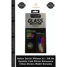Floranova Delux Serisi iPhone 11 / Xr Ile Uyumlu Cam Ekran Koruyucu Cihaz Ekranı Mobil Koruma