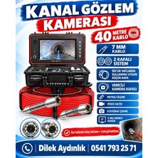 Dilek 40 Metre 7mm 2 Kafalı ( Vericili + Vericisiz) Kanal Gözlem Kamerası
