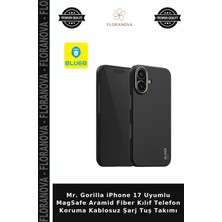 Floranova Mr. Gorilla iPhone 17 Uyumlu Magsafe Aramid Fiber Kılıf Telefon Koruma Kablosuz Şarj Tuş Takımı