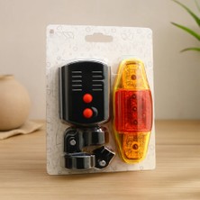 Bisiklet 3in1 Korna Cob LED Fener Sinyalli Stop Lambası (Pilli)
