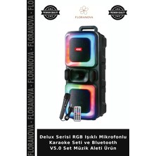Floranova Delux Serisi Rgb Işıklı Mikrofonlu Karaoke Seti ve Bluetooth V5.0 Set Müzik Aleti Ürün