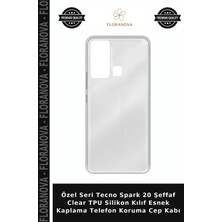 Floranova Özel Seri Tecno Spark 20 Şeffaf Clear Tpu Silikon Kılıf Esnek Kaplama Telefon Koruma Cep Kabı