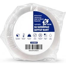 Su Sızdırmaz Şeffaf Bant 3 cm x 5 Metre, Güçlü Yapışkanlı Tamir ve Yalıtım Bandı, Banyo, Mutfak, Lavabo, Duşakabin, Boru, Pencere ve Çatlak Kenarları Için Çok Amaçlı Şeffaf Bant