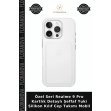 Floranova Özel Seri Realme 9 Pro Kartlık Detaylı Şeffaf Yuki Silikon Kılıf Cep Takımı Mobil