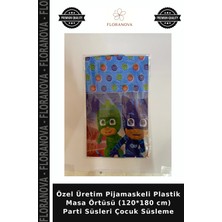 Floranova Özel Üretim Pijamaskeli Plastik Masa Örtüsü (120*180 Cm) Parti Süsleri Çocuk Süsleme
