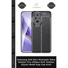 Floranova Samsung A25 Deri Hissiyatlı Dikiş Detaylı Firo Silikon Kılıf Telefon Giysisi Mobil Kap Cep Kılıfı