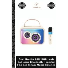 Floranova Özel Üretim 20W Rgb Işıklı Kablosuz Bluetooth Hoparlör F54 Ses Cihazı Müzik Eğlence