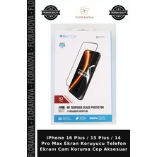 Floranova iPhone 16 Plus / 15 Plus / 14 Pro Max Ekran Koruyucu Telefon Ekranı Cam Koruma Cep Aksesuar