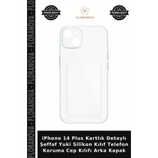 Floranova iPhone 14 Plus Kartlık Detaylı Şeffaf Yuki Silikon Kılıf Telefon Koruma Cep Kılıfı Arka Kapak