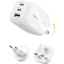 Str Store 3 Bağlantı Noktalı Usb-C Fişi 100 W, Gan Duvar Şarj Cihazı, 2 Usb-C ve 1 Usb-A Bağlantı Noktası, Eu/bk/abd Fiş Uçları, Macbook, Iphone, iPad Pro, Samsung Galaxy, Google Pixel Vb., Beyaz