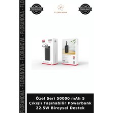 Floranova Özel Seri 50000 Mah 5 Çıkışlı Taşınabilir Powerbank 22.5W Bireysel Destek