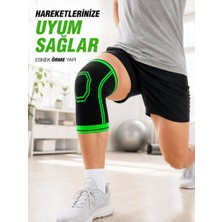 Nefes Alabilen Örme Sporcu Dizliği Esnek Yapılı Diz Destekleyici Siyah Yeşil