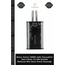 Floranova Delux Serisi 10000 Mah Taşınabilir Şarj Cihazı 22.5W Günlük Batarya Ofis Şarjı Enerji Kaynağı