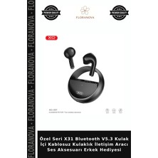 Floranova Özel Seri X31 Bluetooth V5.3 Kulak Içi Kablosuz Kulaklık Iletişim Aracı Ses Aksesuarı Erkek Hediyesi