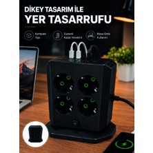 Dikey Priz Kulesi 8 Ac Priz 4 USB 2 Type-C Çocuk Korumalı Güç Dağıtıcı