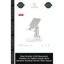 Floranova Özel Üretim C139 Masaüstü Telefon ve Tablet Standı Ders Çalışma Seyahat Gereci Okul Eşyası
