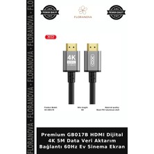 Floranova Premium GB017B HDMI Dijital 4K 5m Data Veri Aktarım Bağlantı 60Hz Ev Sinema Ekran