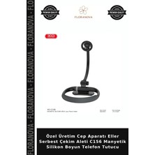Floranova Özel Üretim Cep Aparatı Eller Serbest Çekim Aleti C156 Manyetik Silikon Boyun Telefon Tutucu
