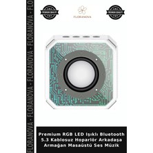 Floranova Premium Rgb LED Işıklı Bluetooth 5.3 Kablosuz Hoparlör Arkadaşa Armağan Masaüstü Ses Müzik