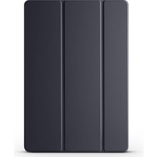 Str Store Smart Cover Standlı 1-1 Deri Kapak | Katlanabilir Manyetik Koruma | Darbe Emici Tablet Kılıfı (Siyah, Galaxy Tab S9 Fe Plus)