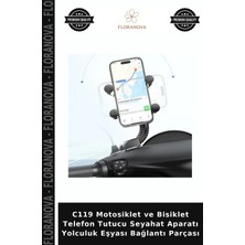 Floranova C119 Motosiklet ve Bisiklet Telefon Tutucu Seyahat Aparatı Yolculuk Eşyası Bağlantı Parçası