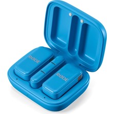 Str Store Wireless Micro - Akıllı Telefon ve Bilgisayar Uyumlu Kompakt Kablosuz Mikrofon Seti, Şarj Kutulu, Iki Verici, Bir Alıcı, Usb-C, Mavi