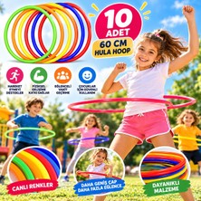 Muon Sports 10 Adet Renkli Eğlenceli 60 cm Hulahp - Jimnastik Çocuklara Özel Spor Holihop