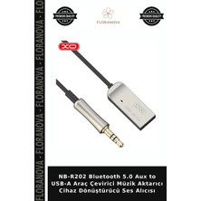 Floranova NB-R202 Bluetooth 5.0 Aux To Usb-A Araç Çevirici Müzik Aktarıcı Cihaz Dönüştürücü Ses Alıcısı
