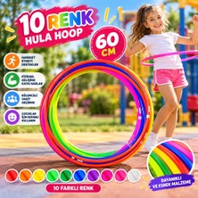 Muon Sports 10 Adet Renkli Eğlenceli 60 cm Hulahp - Jimnastik Çocuklara Özel Spor Holihop Oyunu