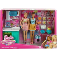 HJY94 Barbie Brooklyn ve Malibu Pasta Yapıyor Oyun Seti