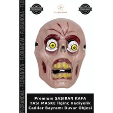 Floranova Premium Şaşıran Kafa Tası Maske Ilginç Hediyelik Cadılar Bayramı Duvar Objesi
