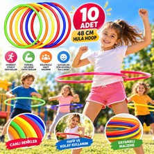 Muon Sports 10 Adet Renkli Eğlenceli 48 cm Hulahp - Jimnastik Çocuklara Özel Spor Holihop