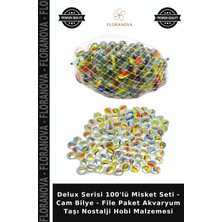 Floranova Delux Serisi 100'LÜ Misket Seti - Cam Bilye - File Paket Akvaryum Taşı Nostalji Hobi Malzemesi