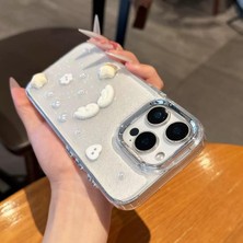 Str Store 3D Melek Kanatlı Yıldızlı Şeffaf Simli iPhone 12 Uyumlu Kılıf – Kamera Korumalı, Darbe Emici Silikon