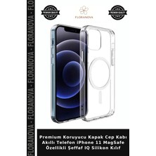 Floranova Premium Koruyucu Kapak Cep Kabı Akıllı Telefon iPhone 11 Magsafe Özellikli Şeffaf Iq Silikon Kılıf