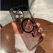 Str Store iPhone 16 Pro Max Için Kamera Korumalı Magsafe ile Uyumlu Kılıf Siyah Transparan Hoparlör Toz Koruma Filtreli Slim Ince Tasarım Sararmaz Kapak
