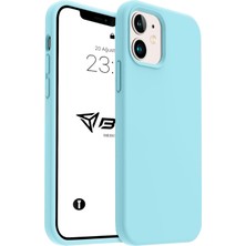 Str Store iPhone Kılıf Ince Sıvı Silikon 3 Katmanlı Tam Kaplamalı Yumuşak Jel Kauçuk Kılıf Kapak (Deniz Mavisi, iPhone 11)