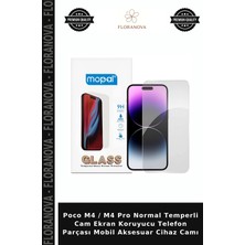 Floranova Poco M4 / M4 Pro Normal Temperli Cam Ekran Koruyucu Telefon Parçası Mobil Aksesuar Cihaz Camı