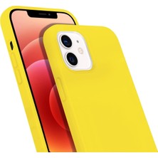 Str Store iPhone 12/12 Pro Rubber S Silikon Kılıf, Ipeksi Dokunuş Hisli, Tam Koruyuculu Darbe Önleyici Kapak (Sarı)