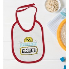 BK Gift Bk Kids Bırkalama Kızanı Tasarımlı Kırmızı Bebek Mama Önlüğü-1
