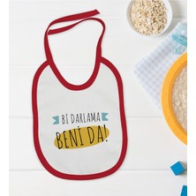 BK Gift Bk Kids Darlama Beni Tasarımlı Kırmızı Bebek Mama Önlüğü-1